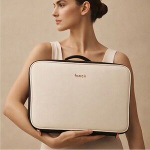 Cream and Black Away Cosmetic Case